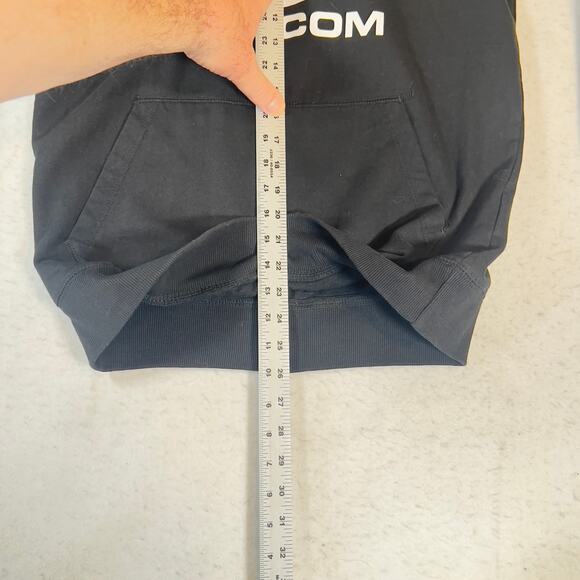Volcom Hoodie Sweatshirt Men's Small Fleece Y2K Casual Dark Black Kangaroo Pouch - Picture 6 of 15